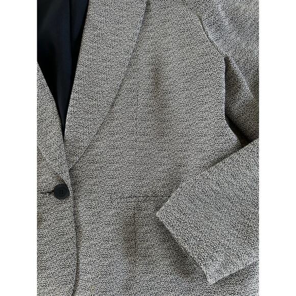 Vintage 80s Single Button Blazer Black & White Speckled Lucia size Large - Picture 7 of 7